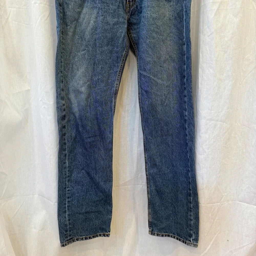 Levi Strauss 505 Mens Blue Wash Denim Jeans Regular Fit Straight Leg‎ W36 L34